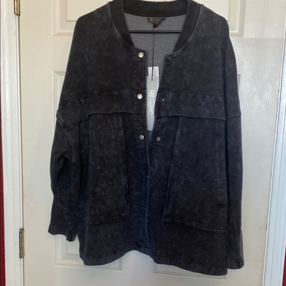 DG2 by Diane Gilman Black Bomber Jacket